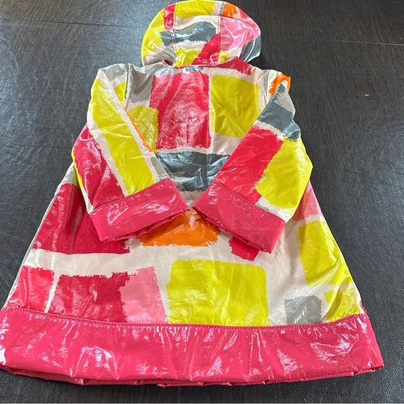 Gap Water Resistant Hooded Rain Jacket for Girls Pink Geometric Sz 3 Years - Picture 13 of 13